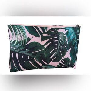 Pink Palm Print Cosmetics Bag